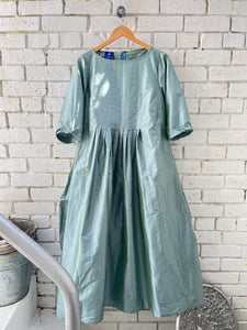 Silk Taffeta Filomena Dress - Aqua