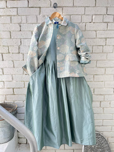 Silk Taffeta Filomena Dress - Aqua