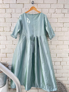 Silk Taffeta Filomena Dress - Aqua