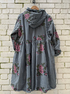 Rosazahler Gingham Embroidered Hooded Tunic - Bloemendaal