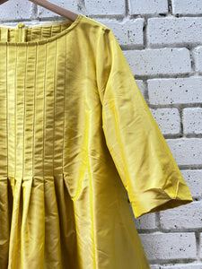 Silk Taffeta Filomena Dress - Chartreuse