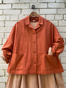Anya Short Cotton Jacket - Orange