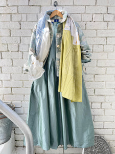 Silk Taffeta Filomena Dress - Aqua