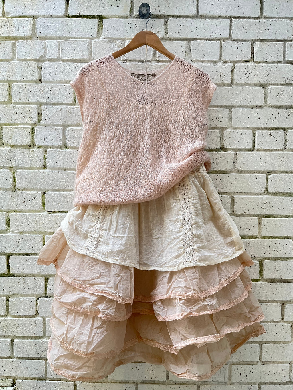 Cendre Lace Knit Tank - Blush – Morgan