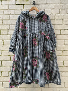 Rosazahler Gingham Embroidered Hooded Tunic - Bloemendaal