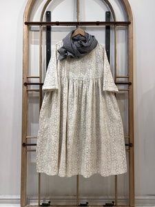 Deborah Gathered Embroidered Dress - Calico