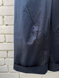 Multi Check Turn Up Trousers - Navy