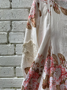 Amiga Button Through Tunic - Fleurs