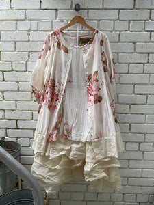 Amiga Button Through Tunic - Fleurs