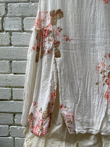 Achille Slit Detail Long Vest - Fleurs