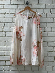 Achille Slit Detail Long Vest - Fleurs