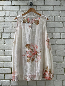 Achille Slit Detail Long Vest - Fleurs