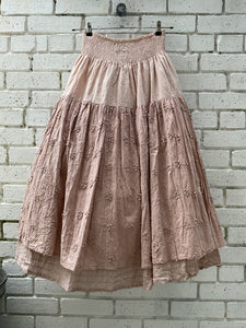 Bruna Tie Side Long Skirt - Rose