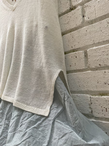 Eliad Fine Linen Knit Sleeveless Top - Ecru