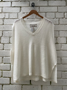 Eliad Fine Linen Knit Sleeveless Top - Ecru