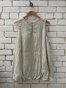Achille Stripe Gathered Side Vest - Blue