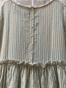 Lise Stripe Gathered Dress - Blue