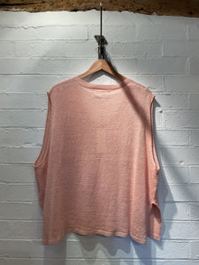 Eliad Fine Linen Knit Sleeveless Top - Rose