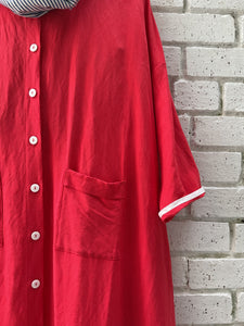 IRA IX Button Through Tunic - Red