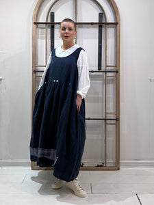 PSO XVIa Sleeveless Linen Dress - Navy