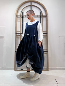 PSO XVIa Sleeveless Linen Dress - Navy
