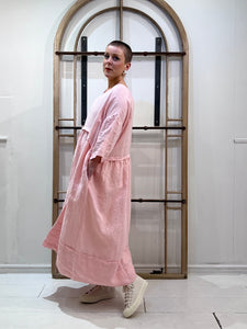 PSO XXIIb Linen Gathered Dress - Pink