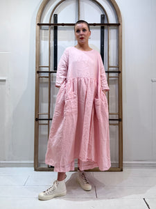 PSO XXVI Linen Patch Pocket Dress - Pink