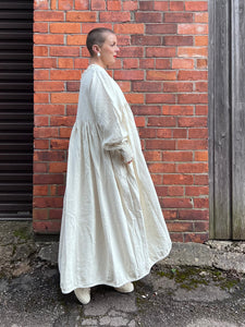 Samaya Textured Woven Cotton Dress - Ecru
