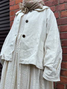 Pepino Textured Woven Cotton Jacket - Ecru