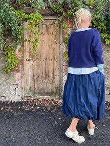 Ortensia Contrast Cuff Jumper - French Blue