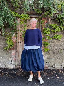 Ortensia Contrast Cuff Jumper - French Blue