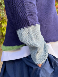 Ortensia Contrast Cuff Jumper - French Blue