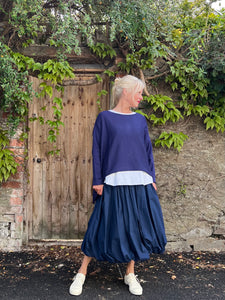 Olga Long Back Jumper - French Blue