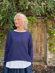 Olga Long Back Jumper - French Blue