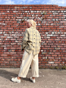 P023 Cotton Twill Barrel Leg Trousers - Ecru