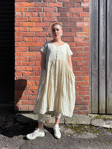 Nähcafe Crinkle Cotton Buttoned Dress - Stroh
