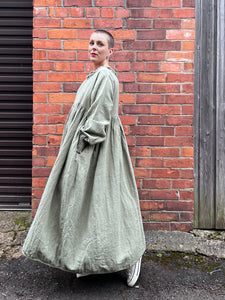 Samaya Textured Woven Cotton Dress - Sage