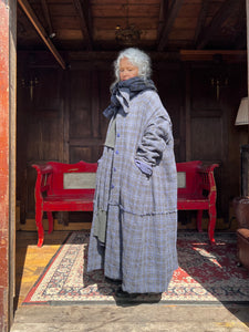 ZAN VI Wool Check Fully Lined Coat