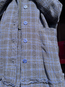 ZAN VI Wool Check Fully Lined Coat