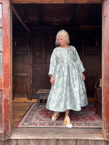 Helga Slim Brocade Dress - Aqua Gold