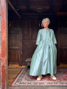 Silk Taffeta Filomena Dress - Aqua