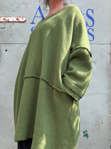 PRU II Boiled Wool Oversized Tunic - Green