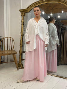 Giulia Elasticated Waist Cotton Skirt - Pink