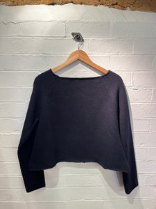 Maglia Perla Slit Back Jumper - Navy