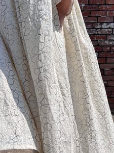 Deborah Gathered Embroidered Dress - Calico