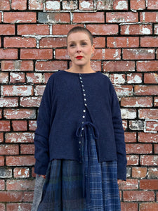 Tiny Buttons Cardigan - Navy