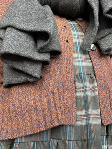 Flecky Wool Cardigan - Brown & Blue