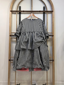 Helga Taffeta Dress - Black Gingham