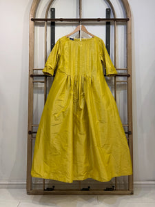 Silk Taffeta Filomena Dress - Chartreuse
