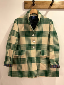 Petra Wool Check Jacket - Cream & Green